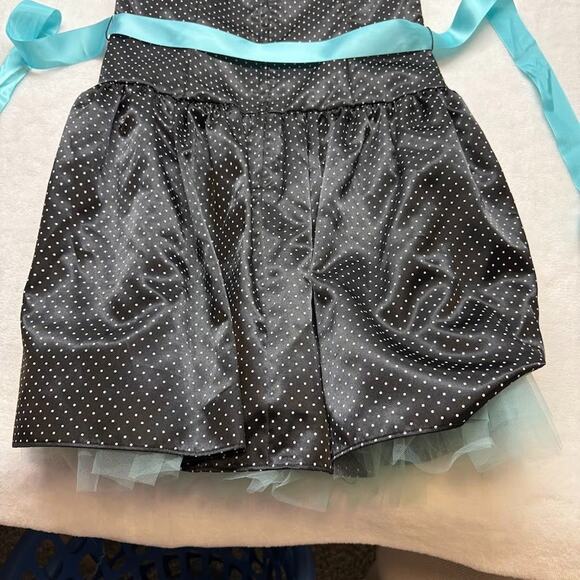 Vintage Jessica McClintock Gunne Sax Black Polka Dot Party Prom Dress Size 13/14 - Picture 12 of 13